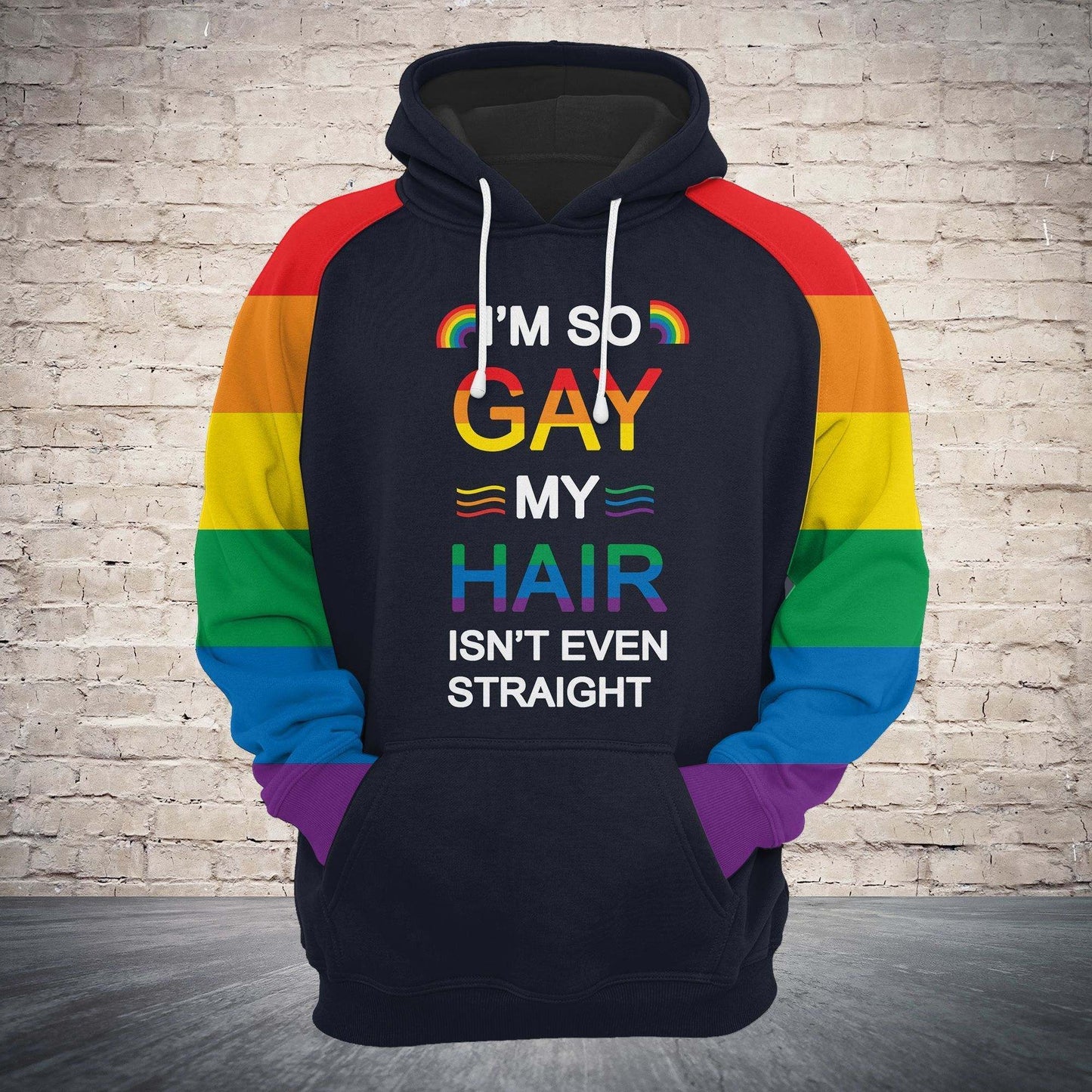 Unifinz LGBT Pride Hoodie I'm So Gay My Hair Isn't Even Straight Hoodie LGBT Apparel 2022