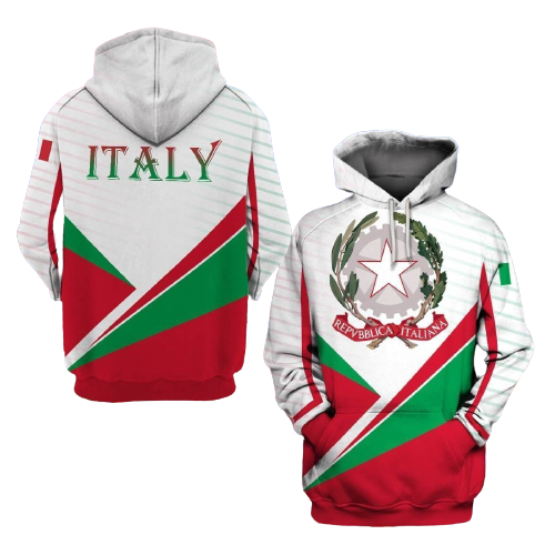  Italy Hoodie Italy Repubblica Italiana Gazzetta Ufficiale Green White Red Hoodie Apparel Adult Unisex Full Size