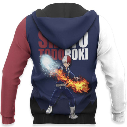  My Hero Academia Hoodie Boku No Hero Academia Apparel Shoto Todoroki White Red Blue Hoodie Adult Full Print