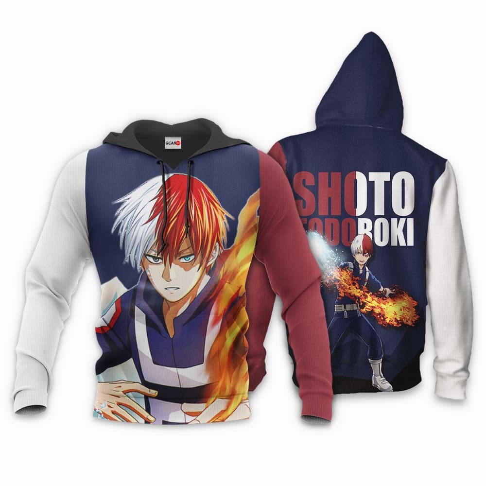  My Hero Academia Hoodie Boku No Hero Academia Apparel Shoto Todoroki White Red Blue Hoodie Adult Full Print