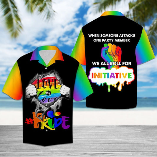 Unifinz LGBT Hawaiian Shirt When Someone Attacks One Party Member We Roll For Initiative Hawaii Shirt LGBT Aloha Shirt 2022