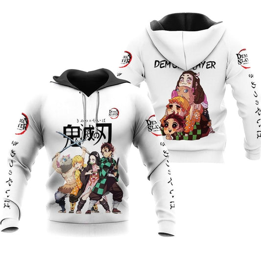 Demon Slayer Hoodie Kimetsu No Yaiba Main Characters White Hoodie