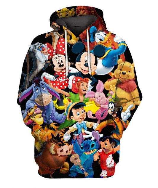 DN Hoodie DN All Characters MM Donald Stitch Pooh 3d Hoodie