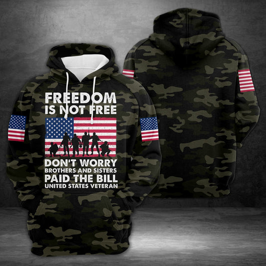 Unifinz Veteran Hoodie Freedom Is Not Free Brothers And Sisters Paid The Bill Hoodie Veteran Apparel 2022