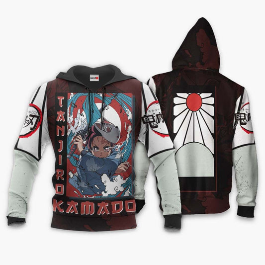 Unifinz Demon Slayer Hoodie Tanjiro Kamado Raising Sun White Brown Hoodie Kimetsu No Yaiba Hoodie Demon Slayer Apparel 2022