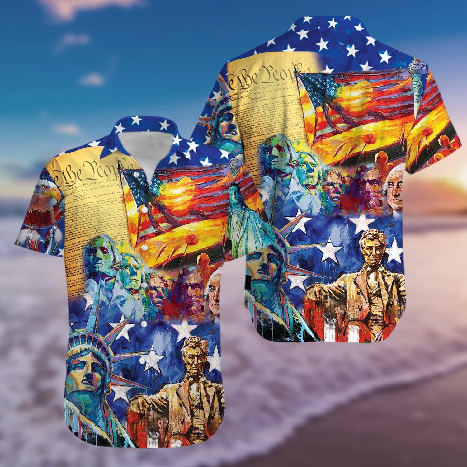 Unifinz Patriot 4th Of July Hawaiian Shirt American Flag Independence Day Hawaii Aloha Shirt 2022