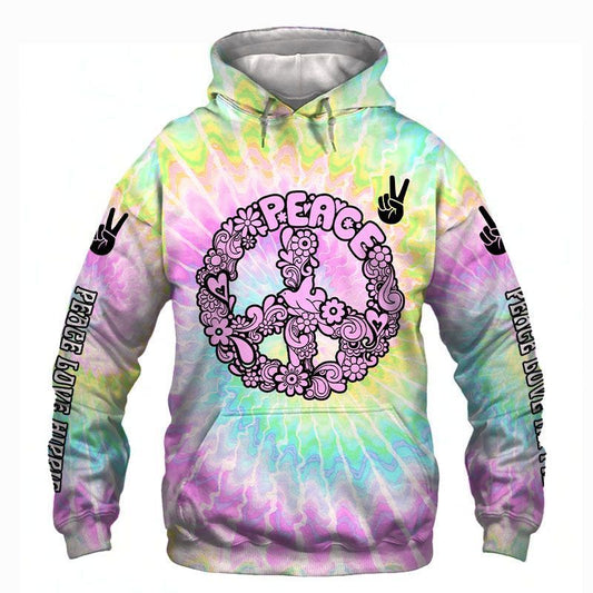  Hippie Sweatshirt Peace Flower Wreath Peace Love Hippie Tie Dye Sweatshirt