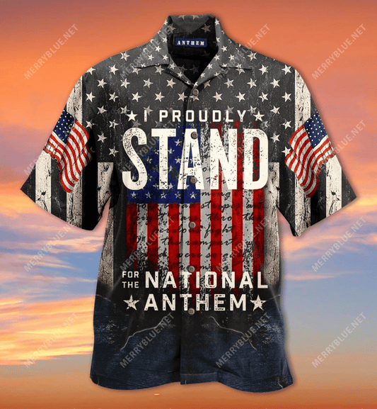 Unifinz Patriot 4th Of July Hawaiian Shirt I Proudly Stand For The National Anthem Hawaii Aloha Shirt 2022