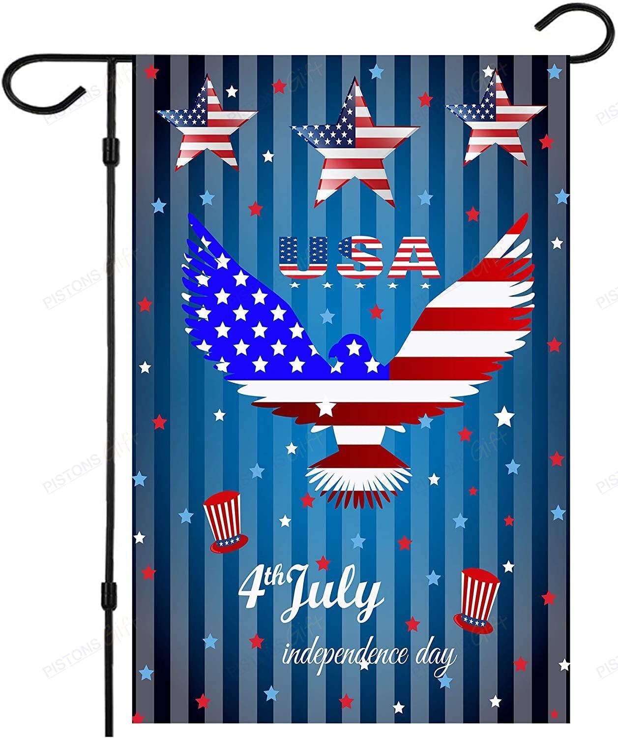 Unifinz Independence Day Flags USA 4th Of July Stars Blue Stripes Garden Flag 4th Of July House Flag 2022