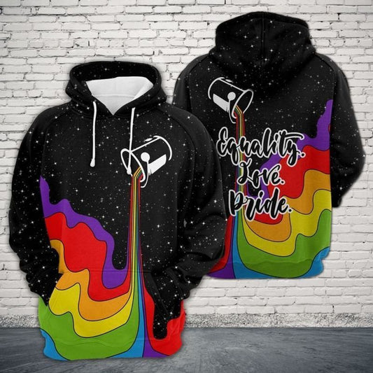 Unifinz LGBT Pride Hoodie Equality Love Pride Rainbow Watercolor Galaxy Hoodie LGBT Apparel 2022