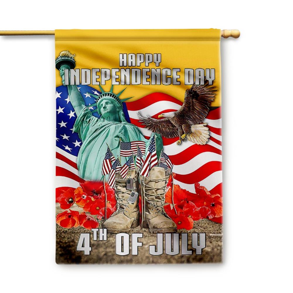 Unifinz 4th Of July Flags Veteran Happy Independence Day Eagle House Flag Fourth Of July Celebration Flag 2022