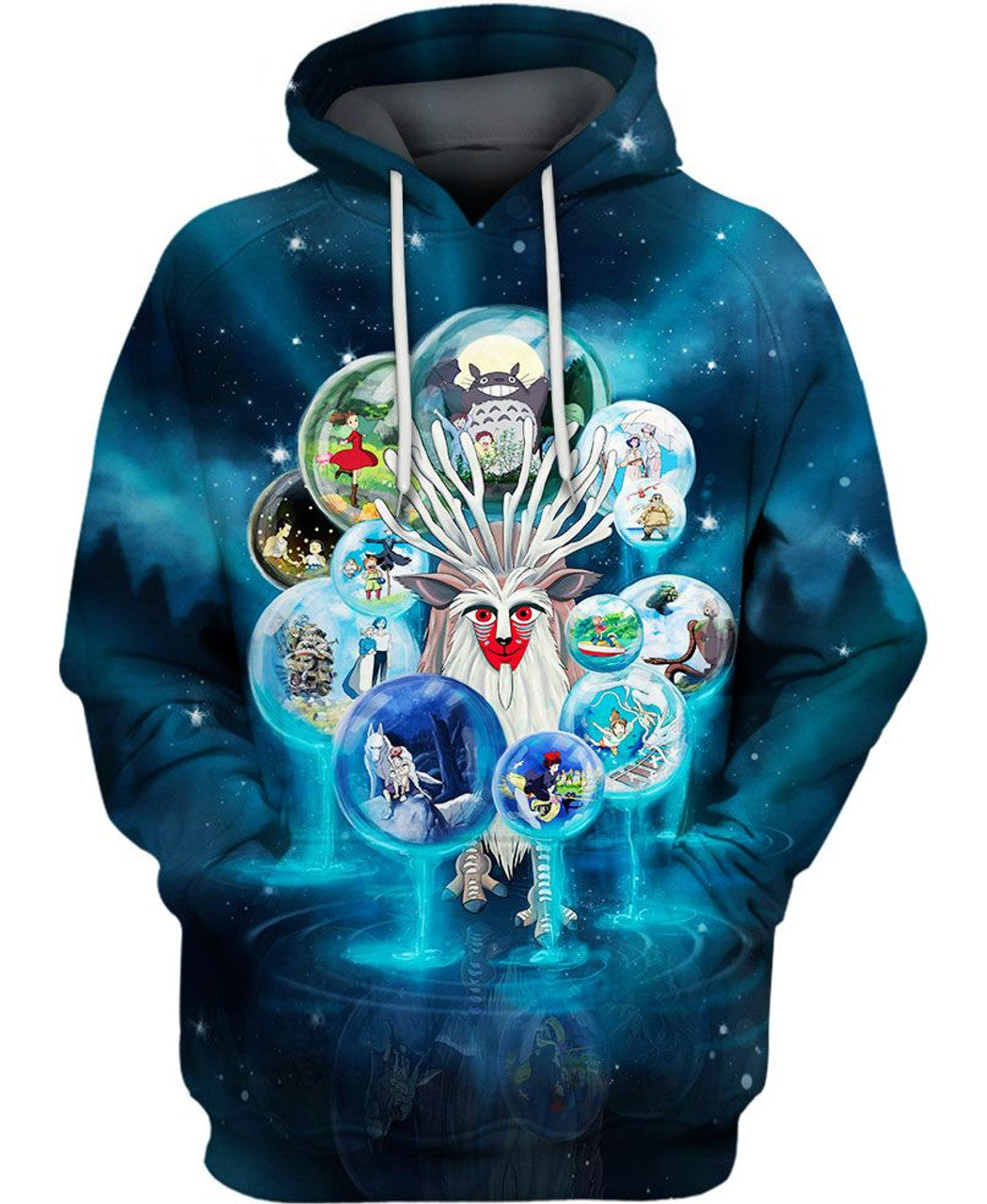 SGhibli Hoodie All Movies Ball Forest Spirits T-shirt Blue Unisex