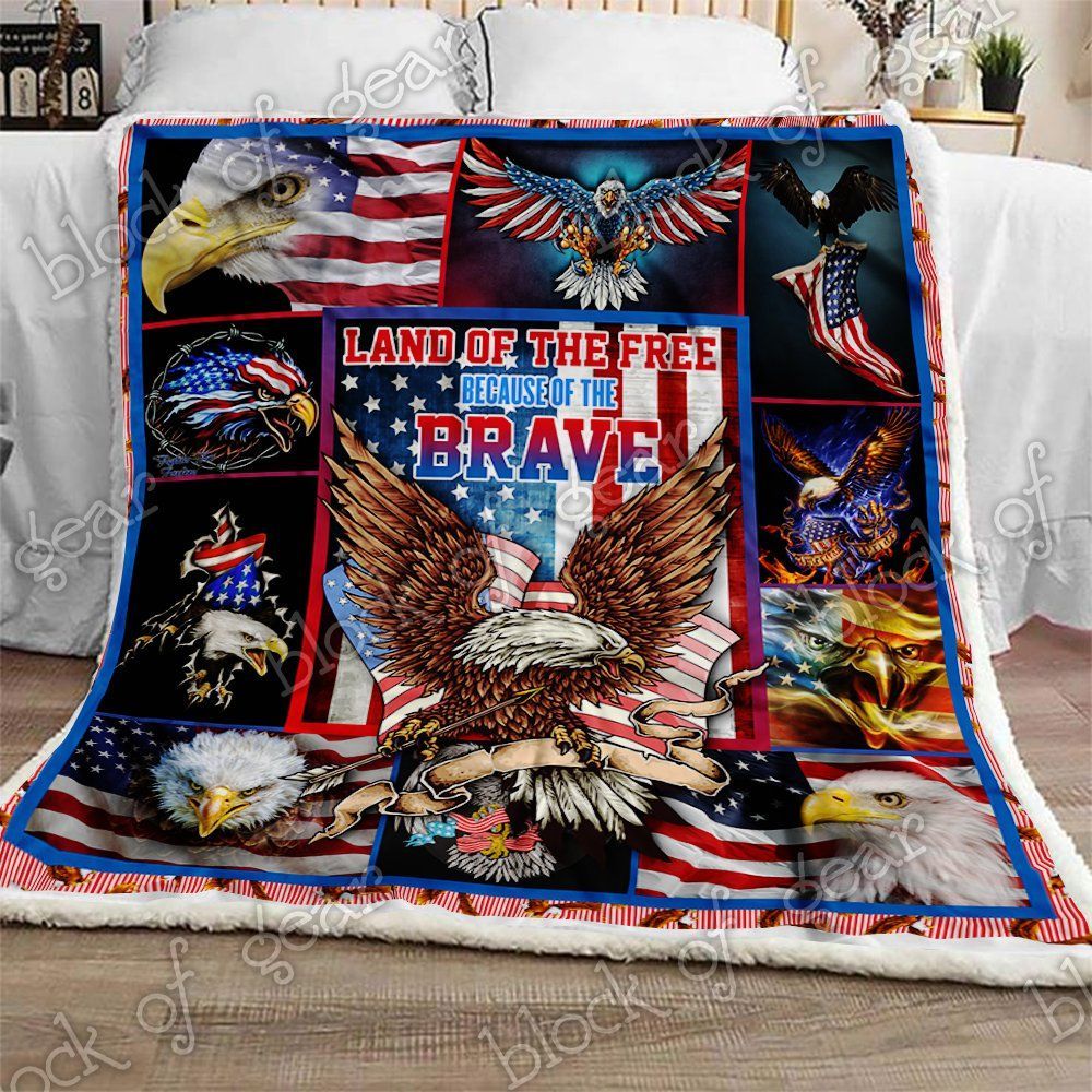 Unifinz Veteran 4th Of July Blanket Land Of The Free Because Of The Brave Blanket 2022