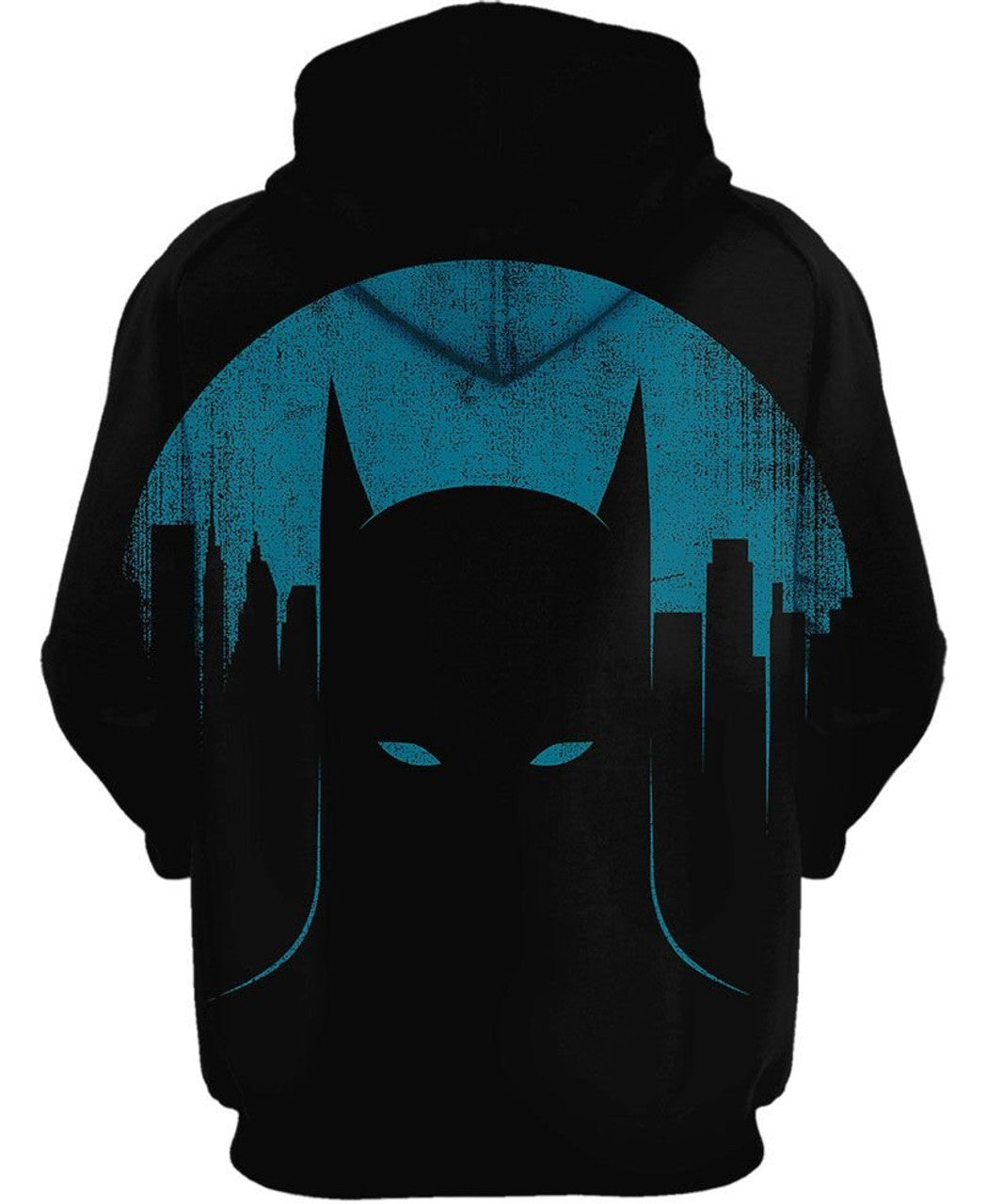 Batman Hoodie DC Batman The Gotham City Silhouette Hoodie Black Blue Unisex