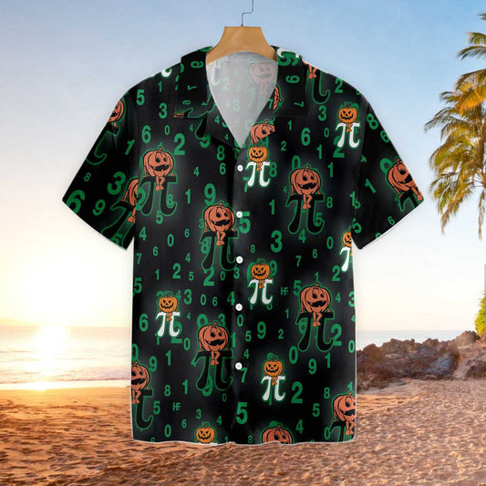 Math Hawaii Shirt Math Pi Day Pumpkin Black Aloha Shirt Math Shirt