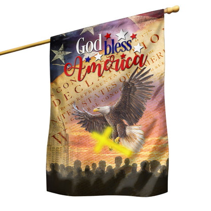 Unifinz Independence Day Flags God Bless America The USA Declaration Of Independence Jesus Cross Garden Flag Independence Day House Flag 2022