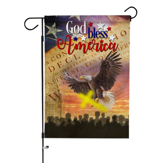 Unifinz Independence Day Flags God Bless America The USA Declaration Of Independence Jesus Cross Garden Flag Independence Day House Flag 2022