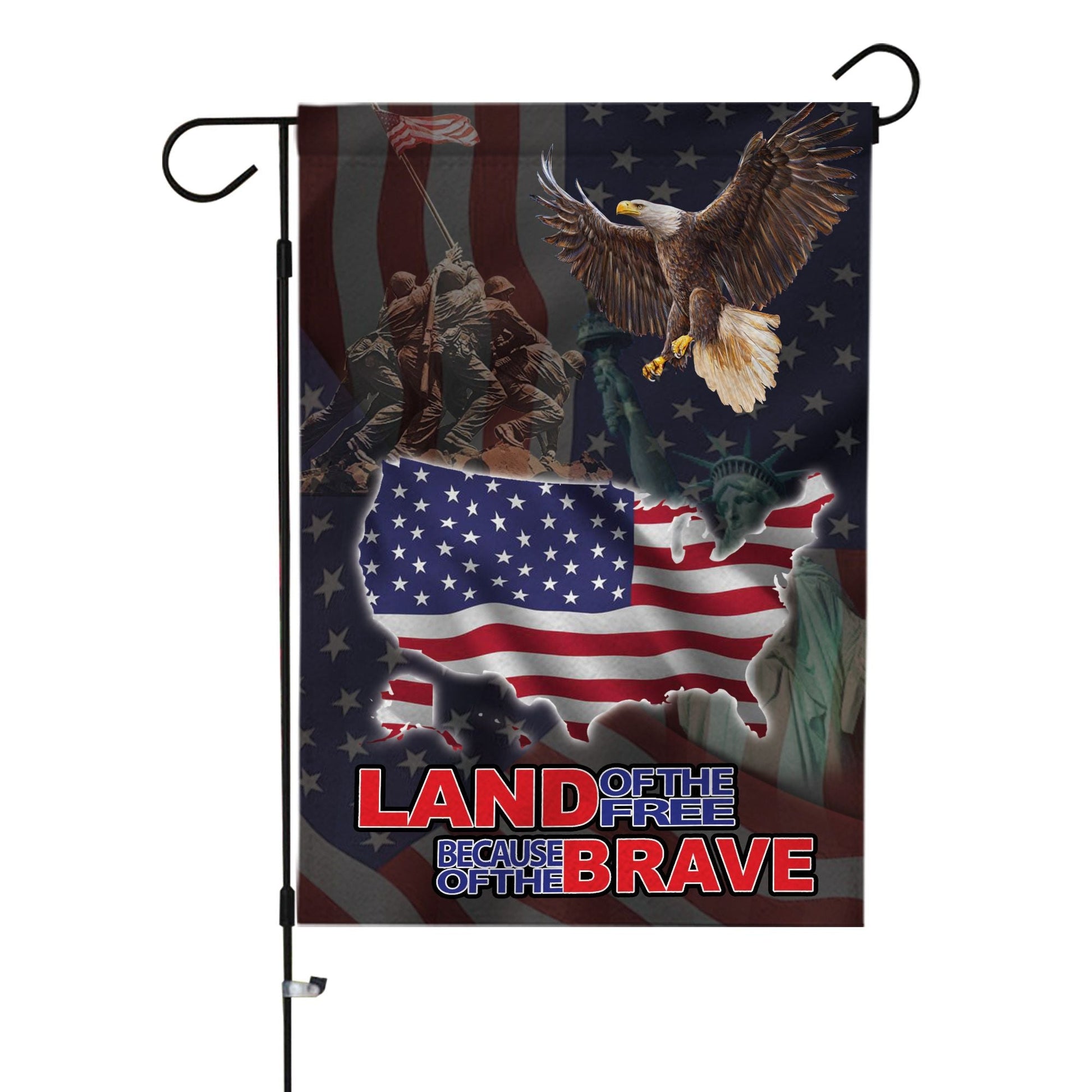 Unifinz Independence Day Flags Land Of The Free Because Of The Brave Eagle Veteran Flags 4th Of July Garden Flag 4th Of July House Flag 2022