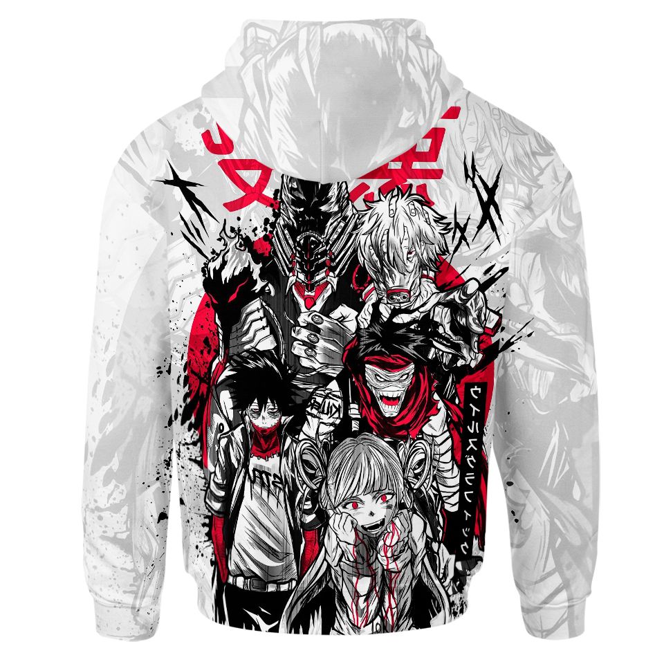  My Hero Academia T-shirt Boku No Hero Academia Apparel Villians Dabi Toga White T-shirt Hoodie Adult Full Print