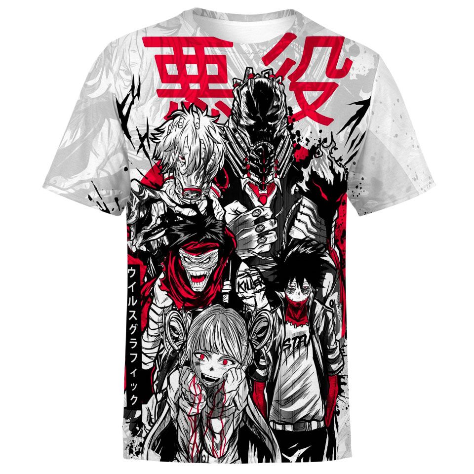  My Hero Academia T-shirt Boku No Hero Academia Apparel Villians Dabi Toga White T-shirt Hoodie Adult Full Print