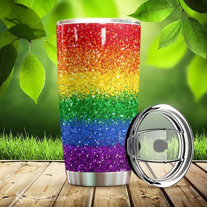 Unifinz LGBT God Tumbler 20 oz God Accept You LGBT Rainbow Butterfly Cross Tumbler Cup LGBT Travel Cup 2022