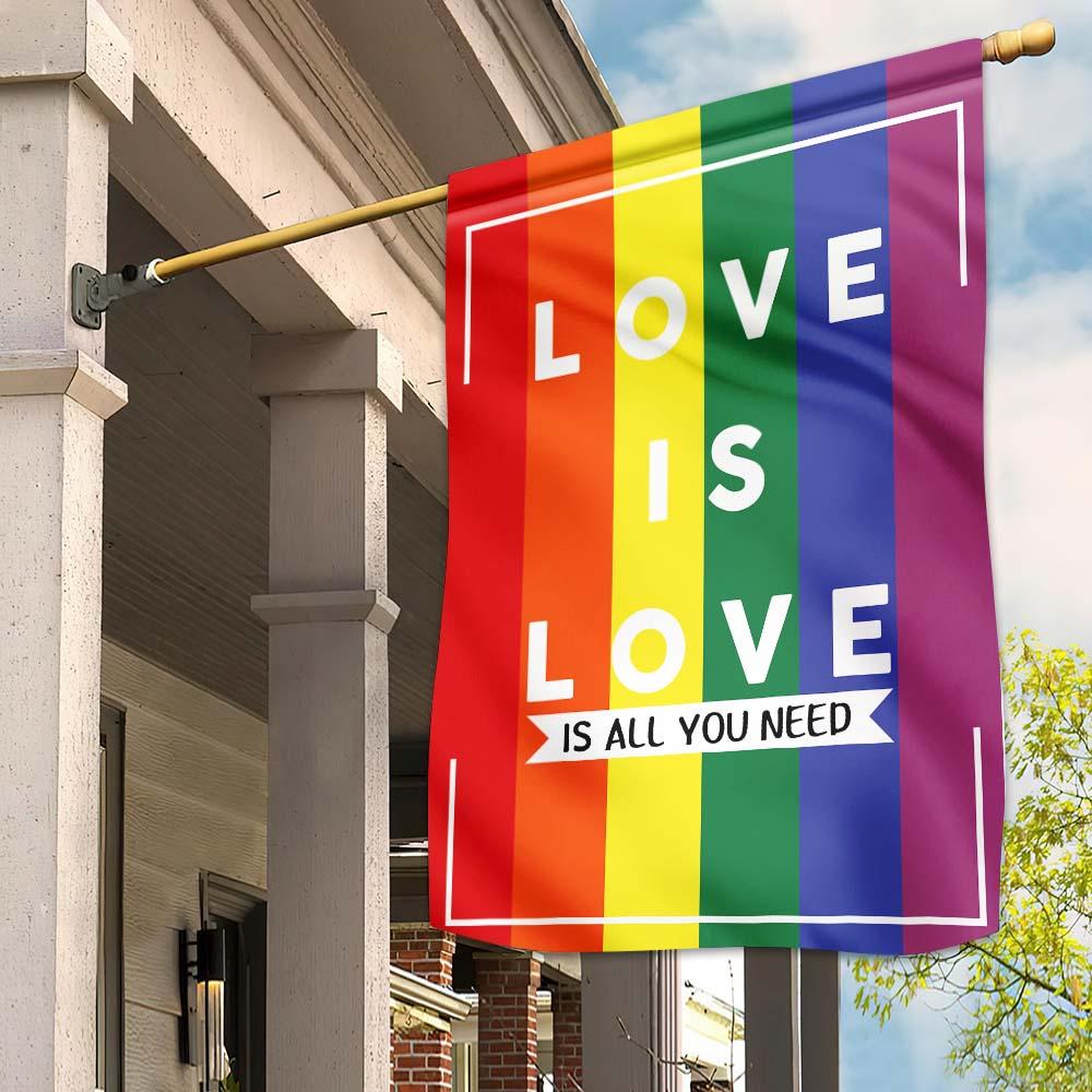 Unifinz LGBT Pride Garden Flag Love Is All You Need Rainbow Color House Flag LGBT House Flag Pride Month Gift 2022