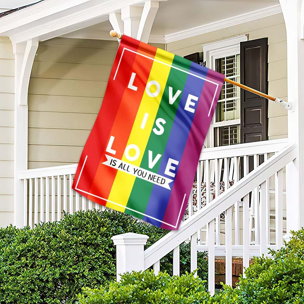 Unifinz LGBT Pride Garden Flag Love Is All You Need Rainbow Color House Flag LGBT House Flag Pride Month Gift 2022