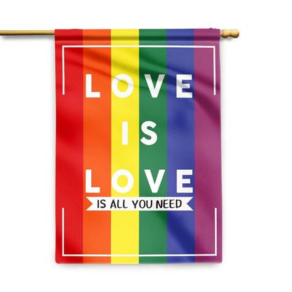 Unifinz LGBT Pride Garden Flag Love Is All You Need Rainbow Color House Flag LGBT House Flag Pride Month Gift 2022