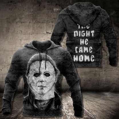 Halloween Shirt Michael Myers Shirt Michael Myers The Night He Came Home Grey Hoodie Horror Hoodie