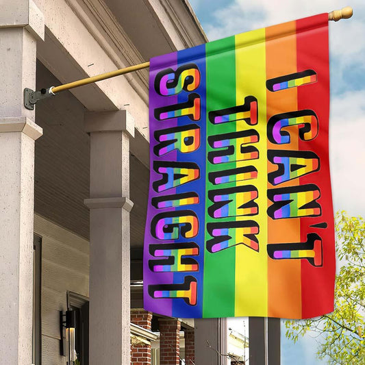 Unifinz LGBT Pride Flag I Can't Think Straight LGBT Rainbow Color Garden Flag  LGBT House Flag 2022