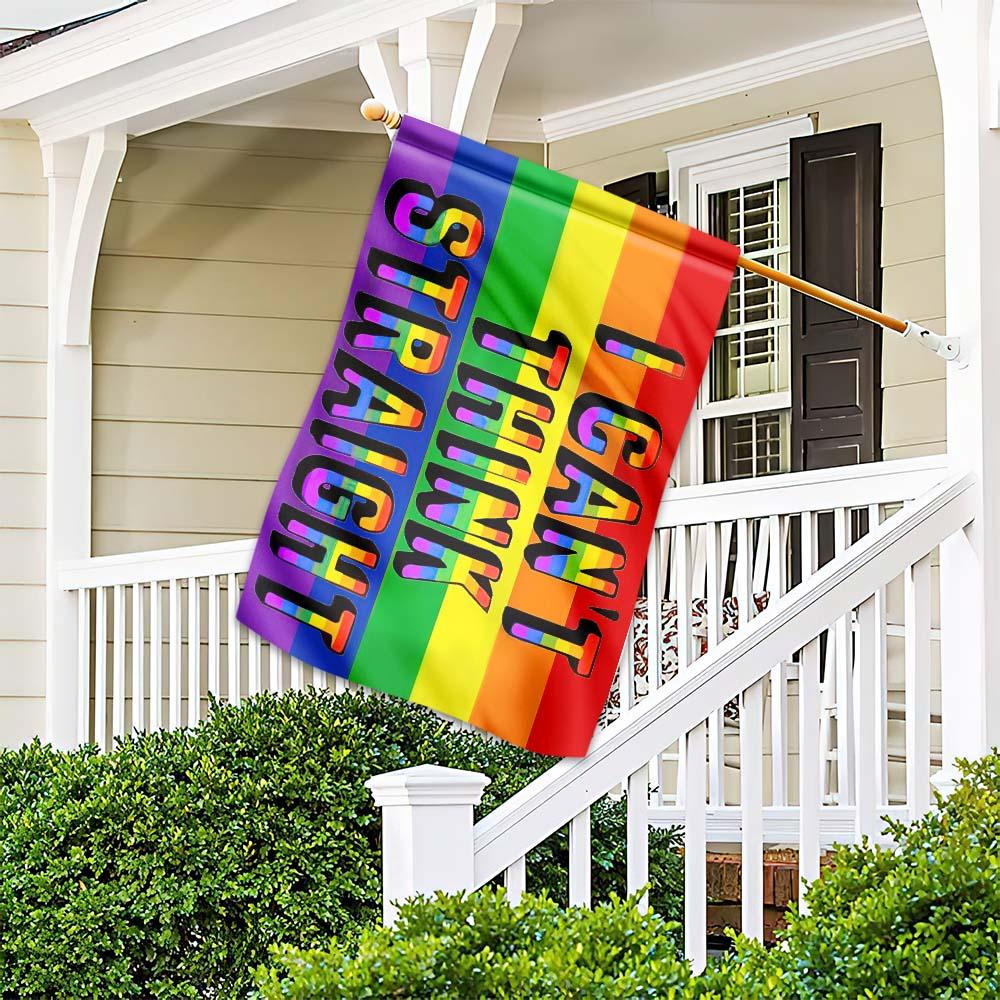 Unifinz LGBT Pride Flag I Can't Think Straight LGBT Rainbow Color Garden Flag  LGBT House Flag 2022