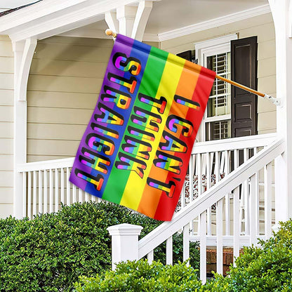 Unifinz LGBT Pride Flag I Can't Think Straight LGBT Rainbow Color Garden Flag  LGBT House Flag 2022