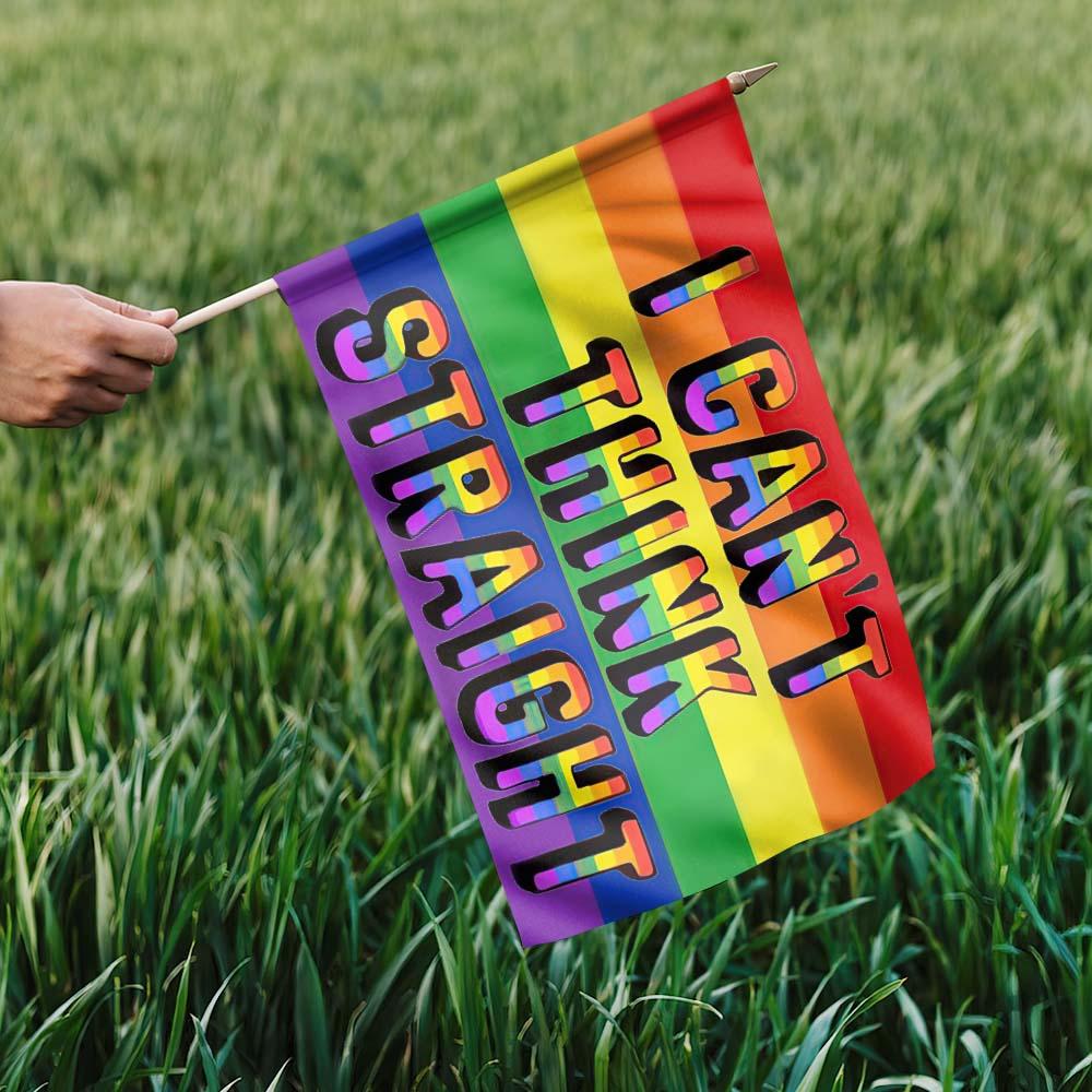 Unifinz LGBT Pride Flag I Can't Think Straight LGBT Rainbow Color Garden Flag  LGBT House Flag 2022