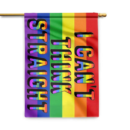 Unifinz LGBT Pride Flag I Can't Think Straight LGBT Rainbow Color Garden Flag  LGBT House Flag 2022