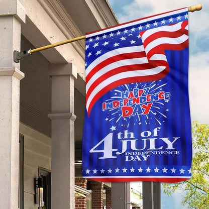 Unifinz 4th Of July Flags Happy Independence Day Fireworks Blue Garden Flag 4th Of July House Flag 2022