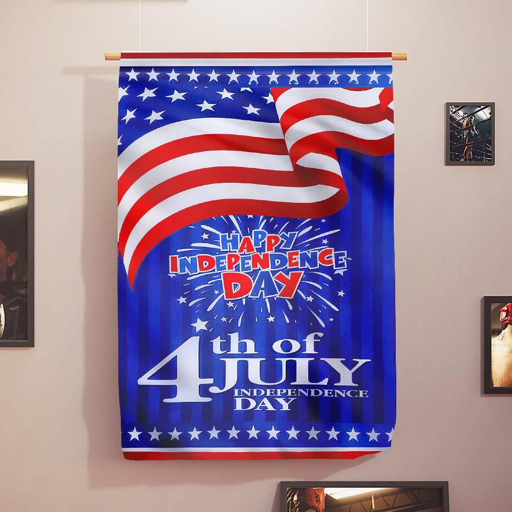 Unifinz 4th Of July Flags Happy Independence Day Fireworks Blue Garden Flag 4th Of July House Flag 2022