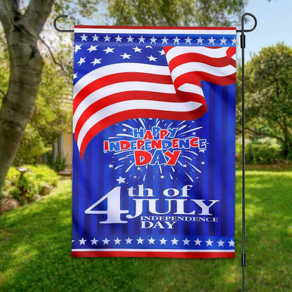 Unifinz 4th Of July Flags Happy Independence Day Fireworks Blue Garden Flag 4th Of July House Flag 2022