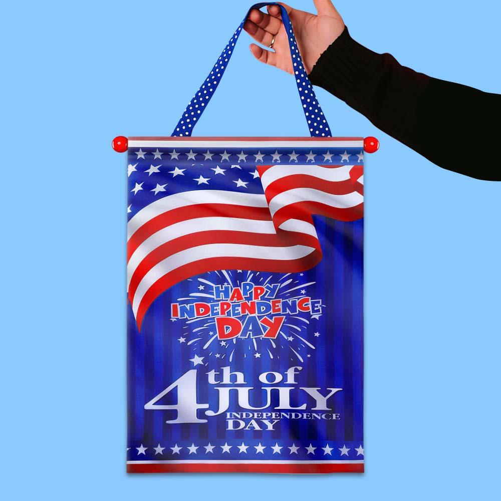 Unifinz 4th Of July Flags Happy Independence Day Fireworks Blue Garden Flag 4th Of July House Flag 2022