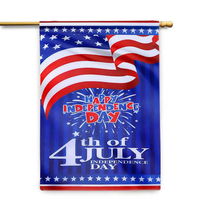 Unifinz 4th Of July Flags Happy Independence Day Fireworks Blue Garden Flag 4th Of July House Flag 2022