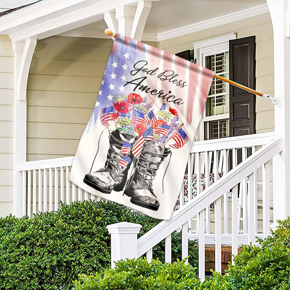Unifinz 4th Of July Flags Veteran God Bless America Flowers Flags 4th Of July House Flag Independence Day's Gift 2022