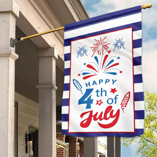 Unifinz 4th Of July Flags Happy Fourth Of July White Garden Flag Independence Day House Flag 2022