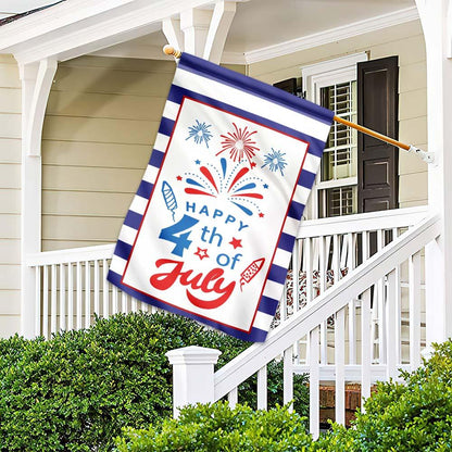 Unifinz 4th Of July Flags Happy Fourth Of July White Garden Flag Independence Day House Flag 2022