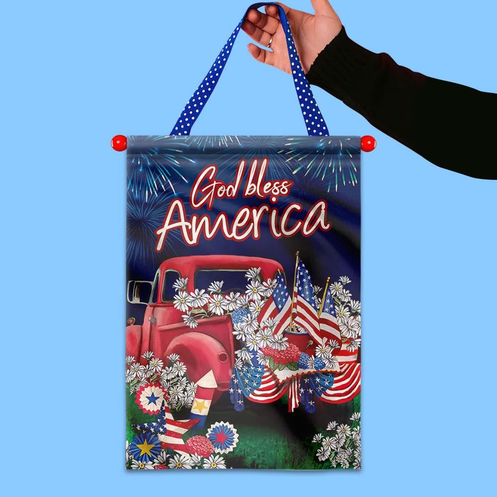 Unifinz 4th Of July Flags God Bless America Independence Day Flower Car Garden Flag 4th Of July House Flag 2022