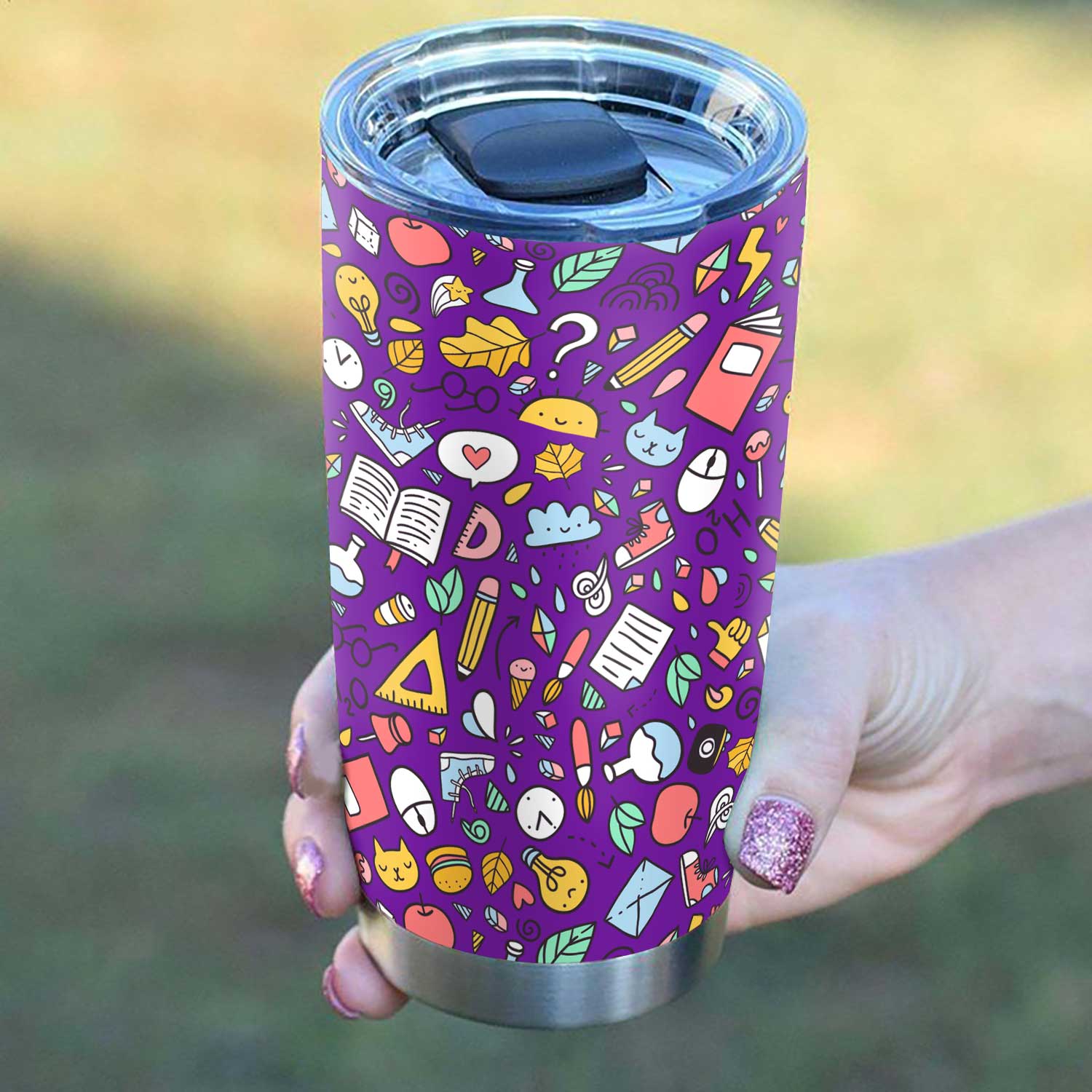 Teacher Tumbler Cup 20 Oz Teacher I Will Be There For You Purple Tumbler 20 Oz