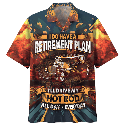  Hot Rod Hawaiian Shirt I'll Drive My Hot Rod All Day Everyday Red Hawaii Aloha Shirt