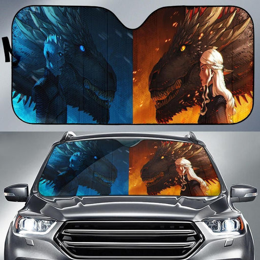  GOT Car Sun Shade The Song Of Ice And Fire Dragons Windshield Sun Shade