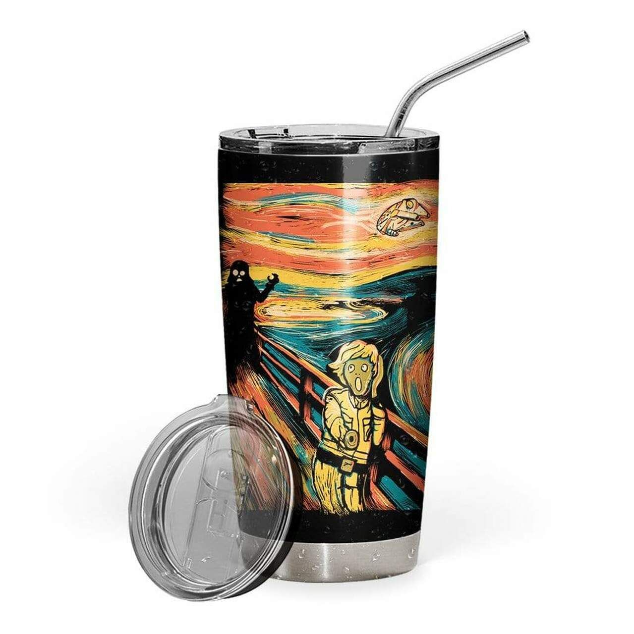  SW Tumbler Cup 20 Oz Darth Vader The Scream Art Style Tumbler 20 Oz Travel Mug