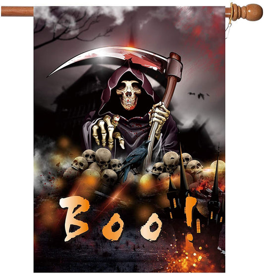 Halloween Flag Halloween Scary Rim Reaper Boo House Flag