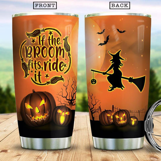 Halloween Witchs Brooms Quotes Stainless Steel Tumbler Cup | Travel Mug | TC4756