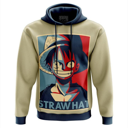  One Piece Hoodie One Piece Straw Hat Luffy Black Red Hoodie Anime Hoodie Adult Unisex Full Print